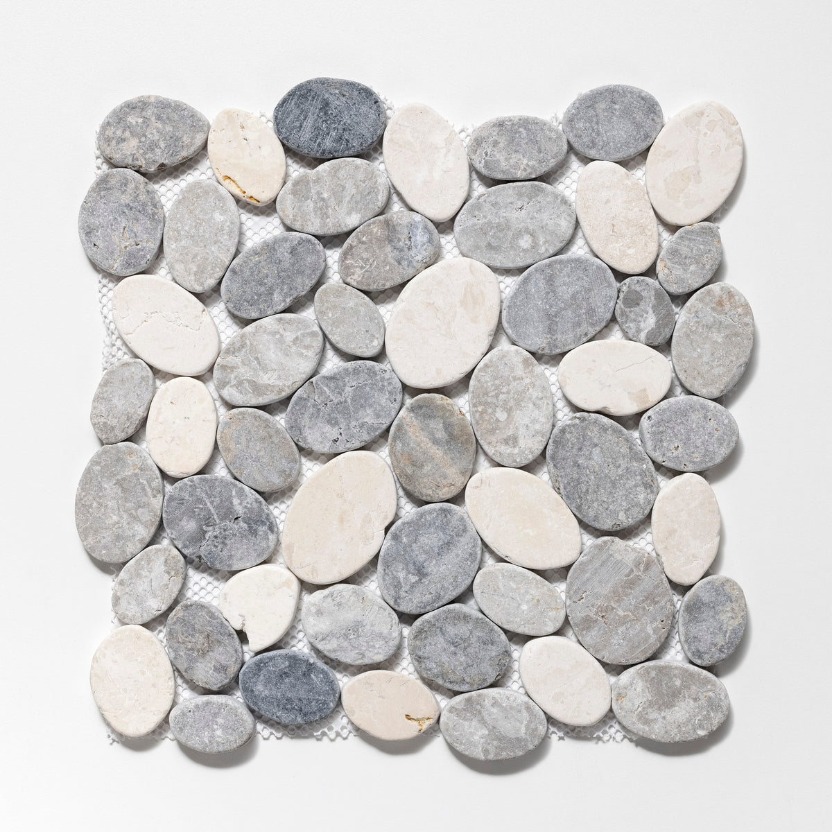 Coin Light Grey, Grey & Off-White Marble Tumbled