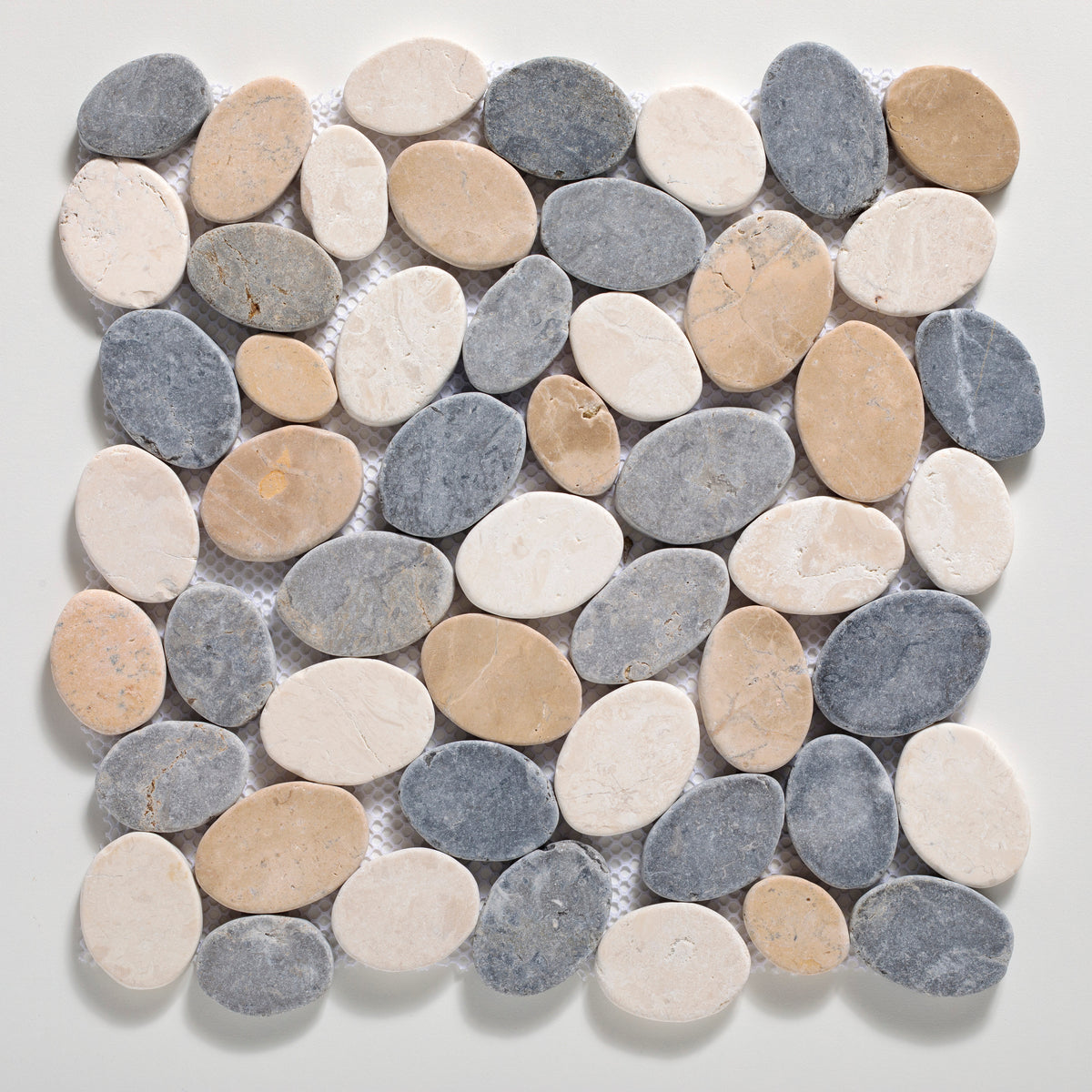 Coin Tan, Off-White & Grey Marble Tumbled