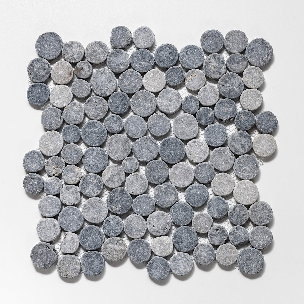 Penny Rounds Grey Marble Tumbled