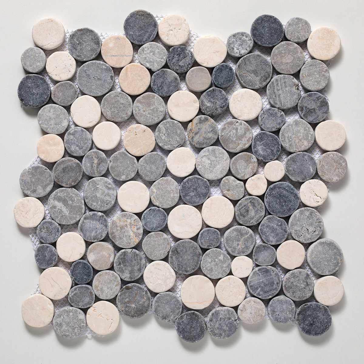 Penny Rounds Light Grey, Grey & Off-White Mable Tumbled