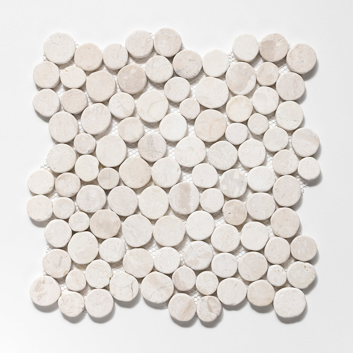 Penny Rounds Off-White Marble Tumbled