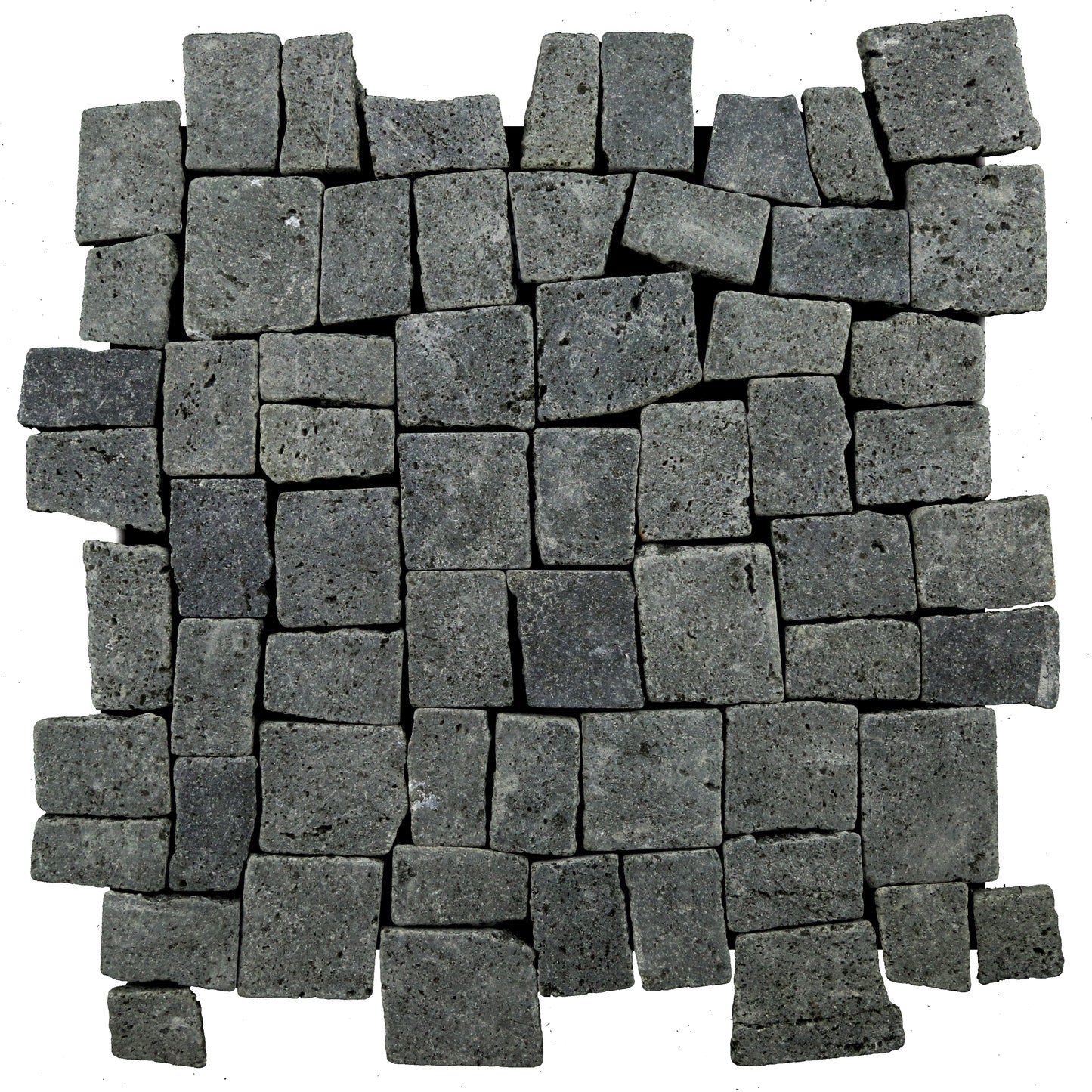 Block Mosaic Black Basalt Tumbled