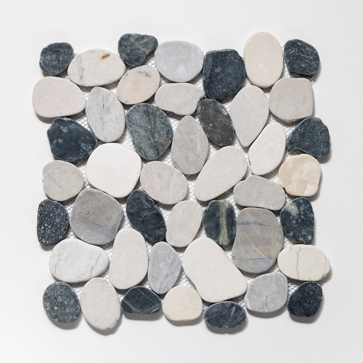 Sliced Pebble Grey, Black & White Natural