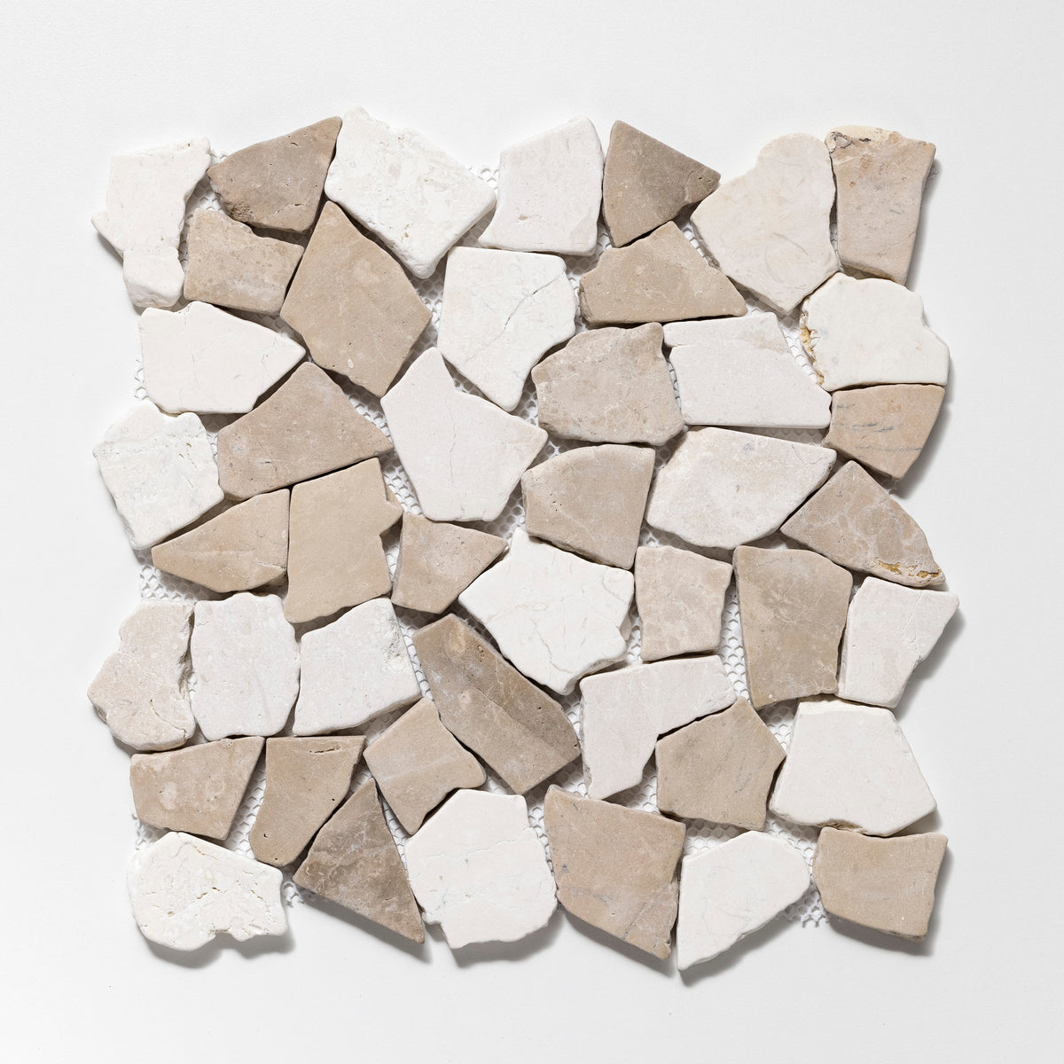 Fit Mosaic Tan & Off-White Marble Tumbled